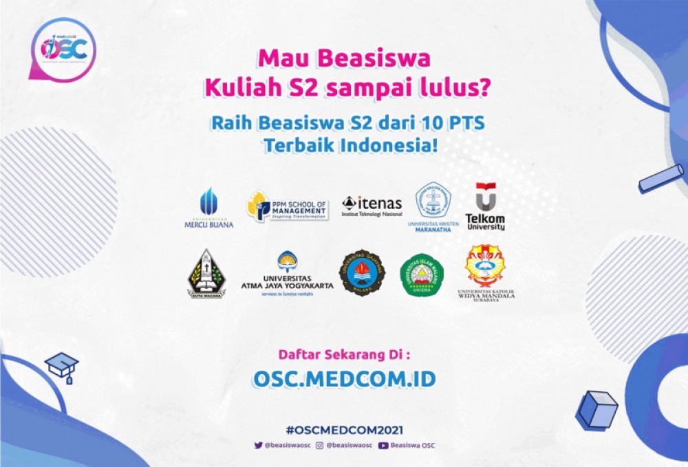 OSC Medcom.id Membuka 590 Beasiswa di 25 PTS Favorit di Indonesia, Daftar Sekarang! | TopKarir.com